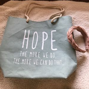 Bundle new Anthropology head band; Hope tote bag
